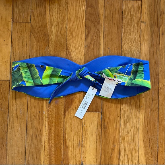 Alice + Olivia Peri Reversible Bandeau Bikini Top in Palm NWT - Picture 7 of 12